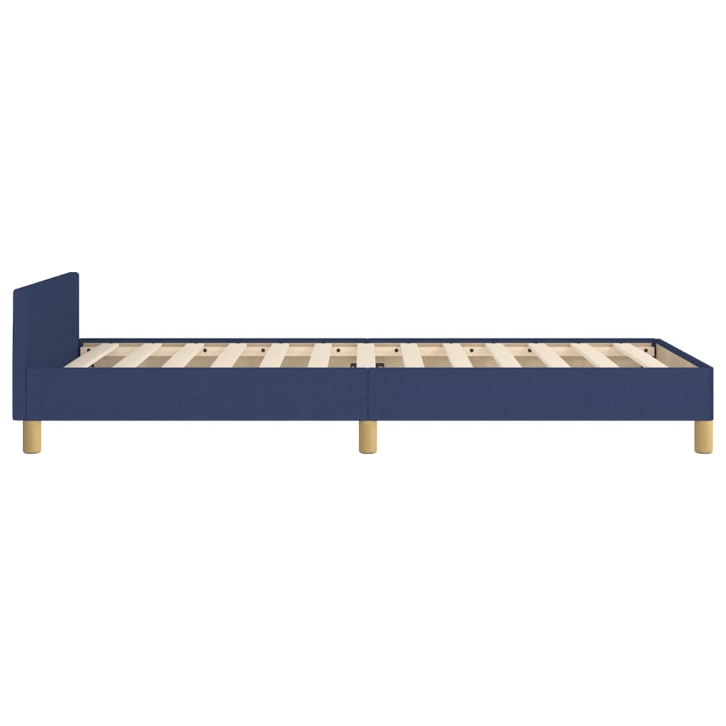 Cadre de lit sans matelas bleu 100x200 cm tissu