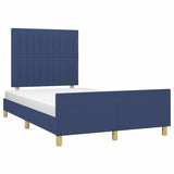 Cadre de lit sans matelas bleu 120x200 cm tissu