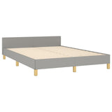 Cadre de lit sans matelas gris clair 140x190 cm tissu