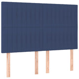 Cadre de lit sans matelas bleu 140x190 cm tissu