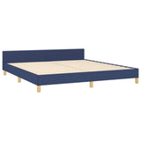 Cadre de lit sans matelas bleu 180x200 cm tissu