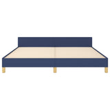 Cadre de lit sans matelas bleu 180x200 cm tissu