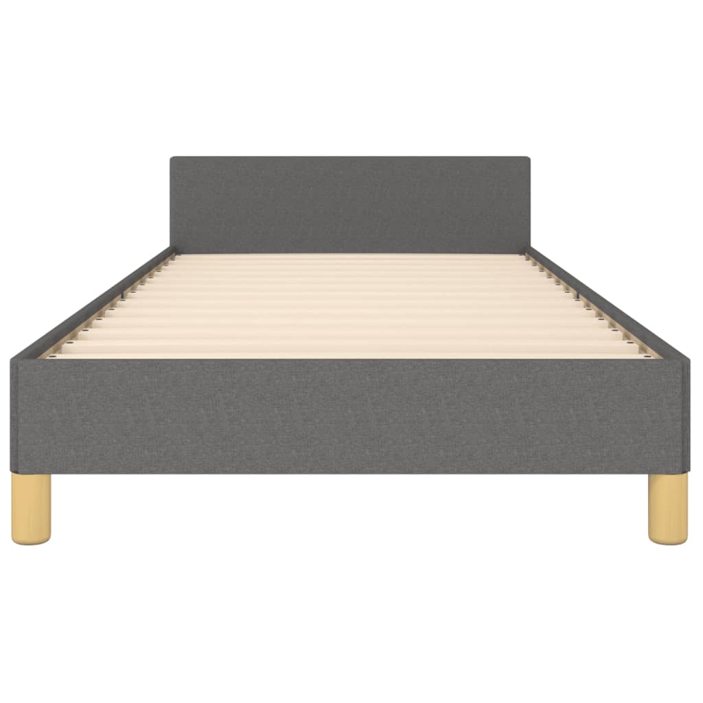 Cadre de lit sans matelas gris foncé 90x190 cm tissu