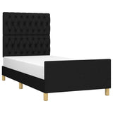 Cadre de lit sans matelas noir 90x190 cm tissu