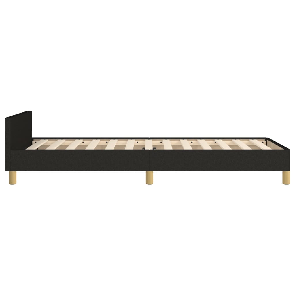 Cadre de lit sans matelas noir 90x190 cm tissu