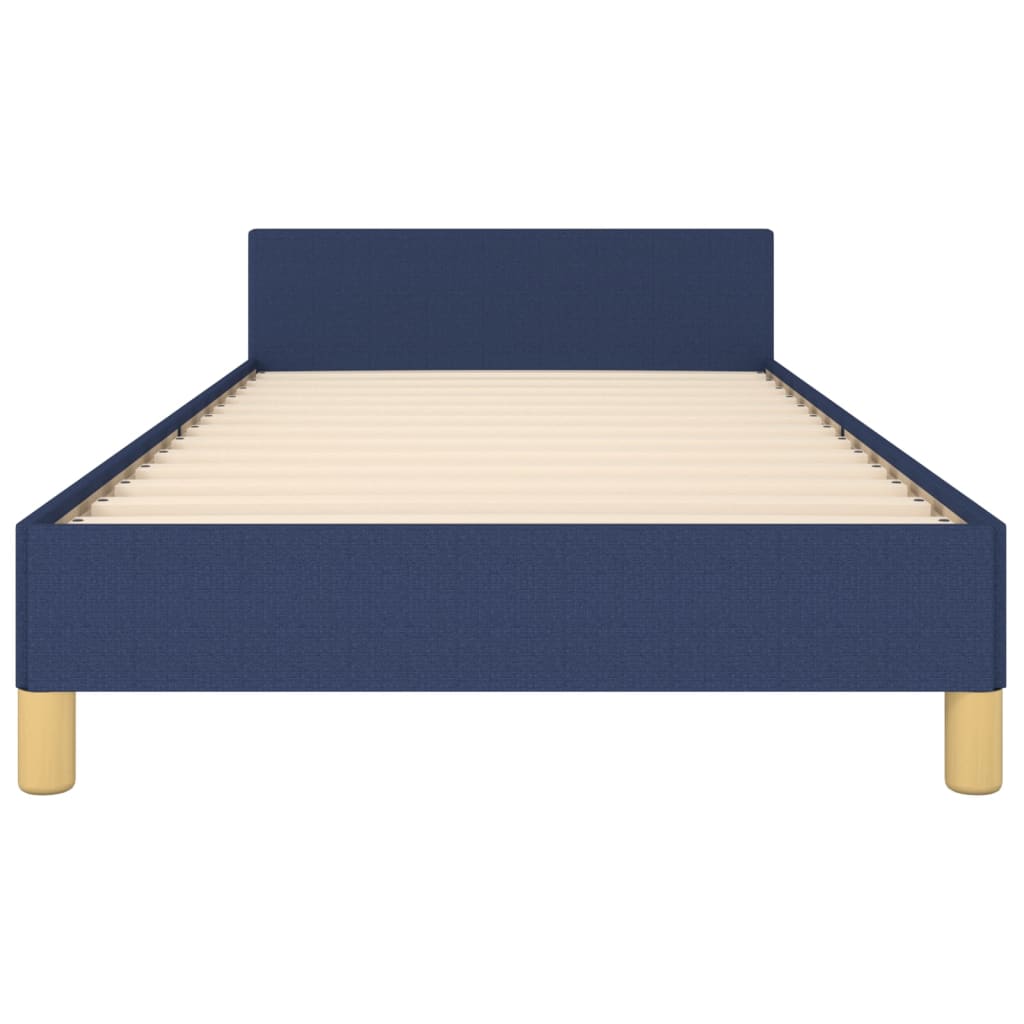 Cadre de lit sans matelas bleu 90x190 cm tissu