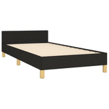 Cadre de lit sans matelas noir 90x200 cm tissu