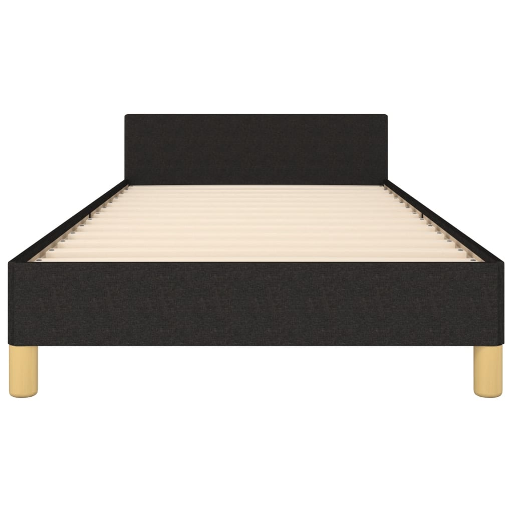 Cadre de lit sans matelas noir 90x200 cm tissu