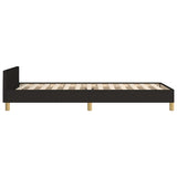 Cadre de lit sans matelas noir 90x200 cm tissu