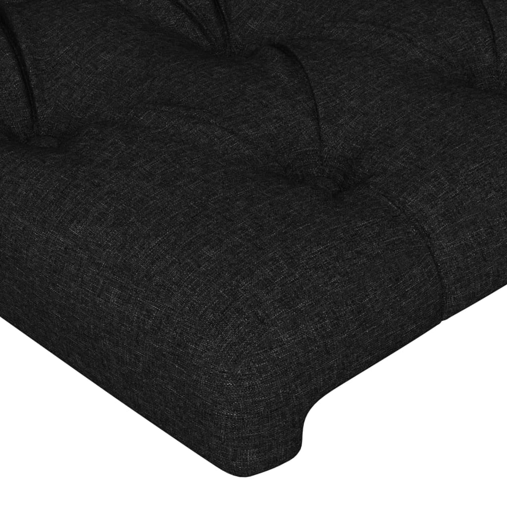 Cadre de lit sans matelas noir 90x200 cm tissu