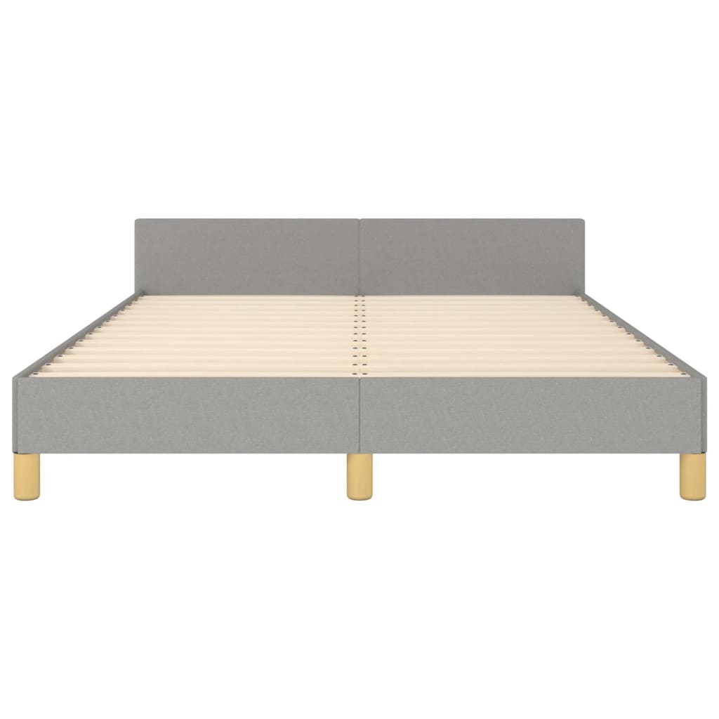 Cadre de lit sans matelas gris clair 140x190 cm tissu