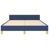 Cadre de lit sans matelas bleu 140x190 cm tissu