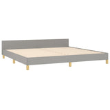 Cadre de lit sans matelas avec tête de lit gris clair tissu