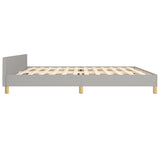 Cadre de lit sans matelas avec tête de lit gris clair tissu