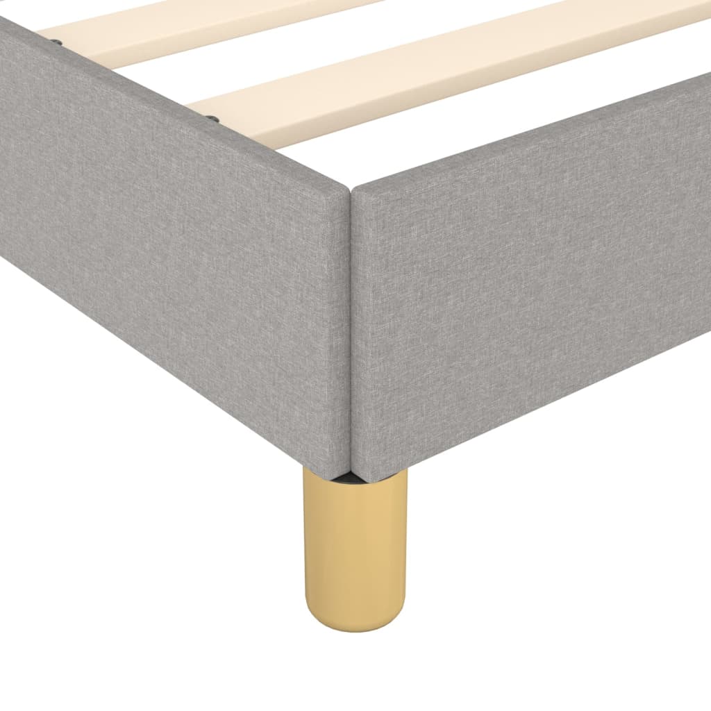 Cadre de lit sans matelas avec tête de lit gris clair tissu