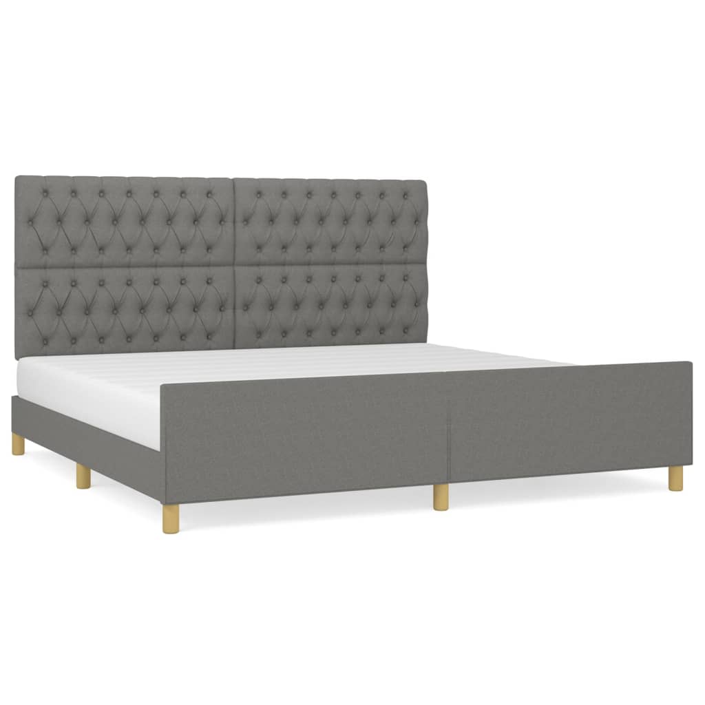 Cadre de lit sans matelas avec tête de lit 200x200 cm tissu