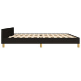 Cadre de lit sans matelas avec tête de lit noir 200x200cm tissu