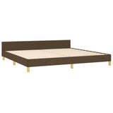 Cadre de lit sans matelas avec tête de lit marron foncé tissu