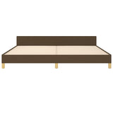 Cadre de lit sans matelas avec tête de lit marron foncé tissu