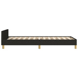 Cadre de lit sans matelas avec tête de lit noir 80x200 cm tissu