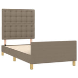 Cadre de lit sans matelas avec tête de lit taupe 80x200cm tissu