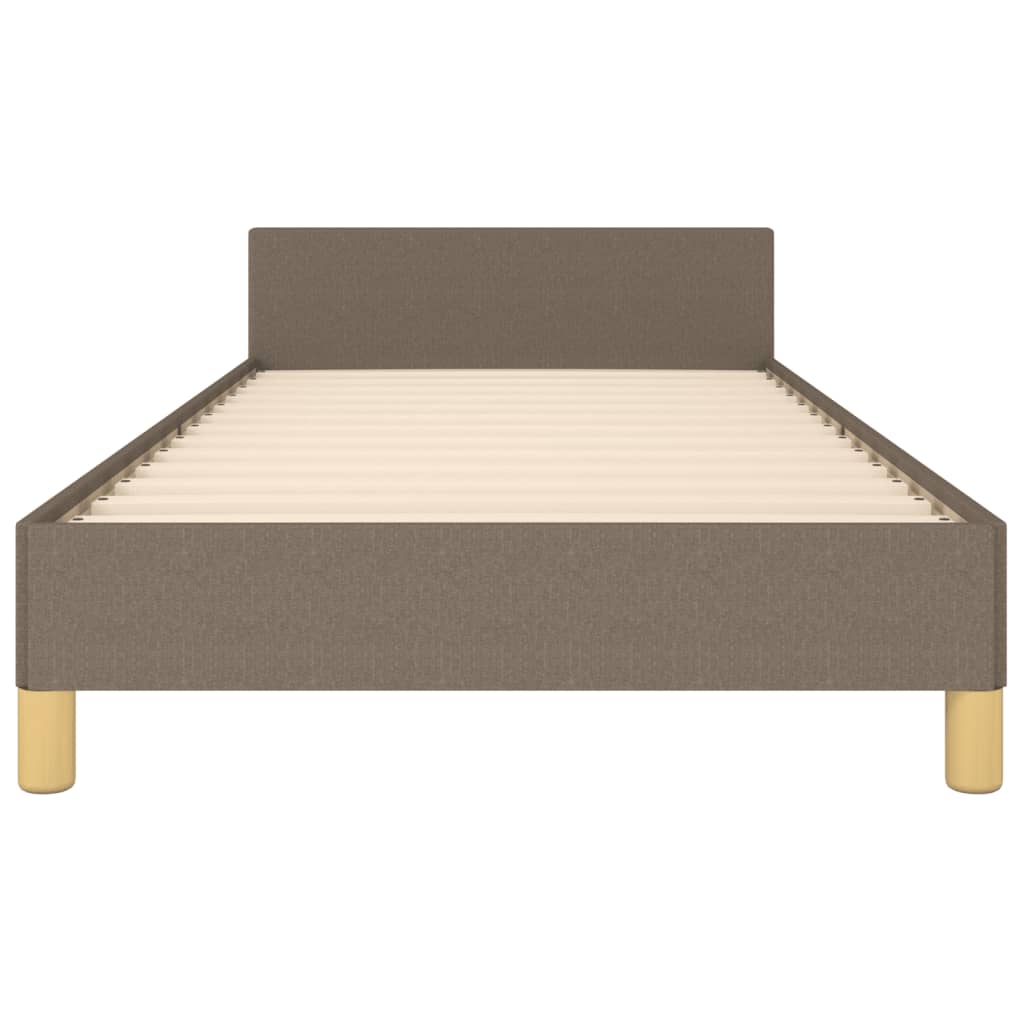 Cadre de lit sans matelas avec tête de lit taupe 80x200cm tissu