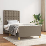 Cadre de lit sans matelas avec tête de lit taupe 80x200cm tissu