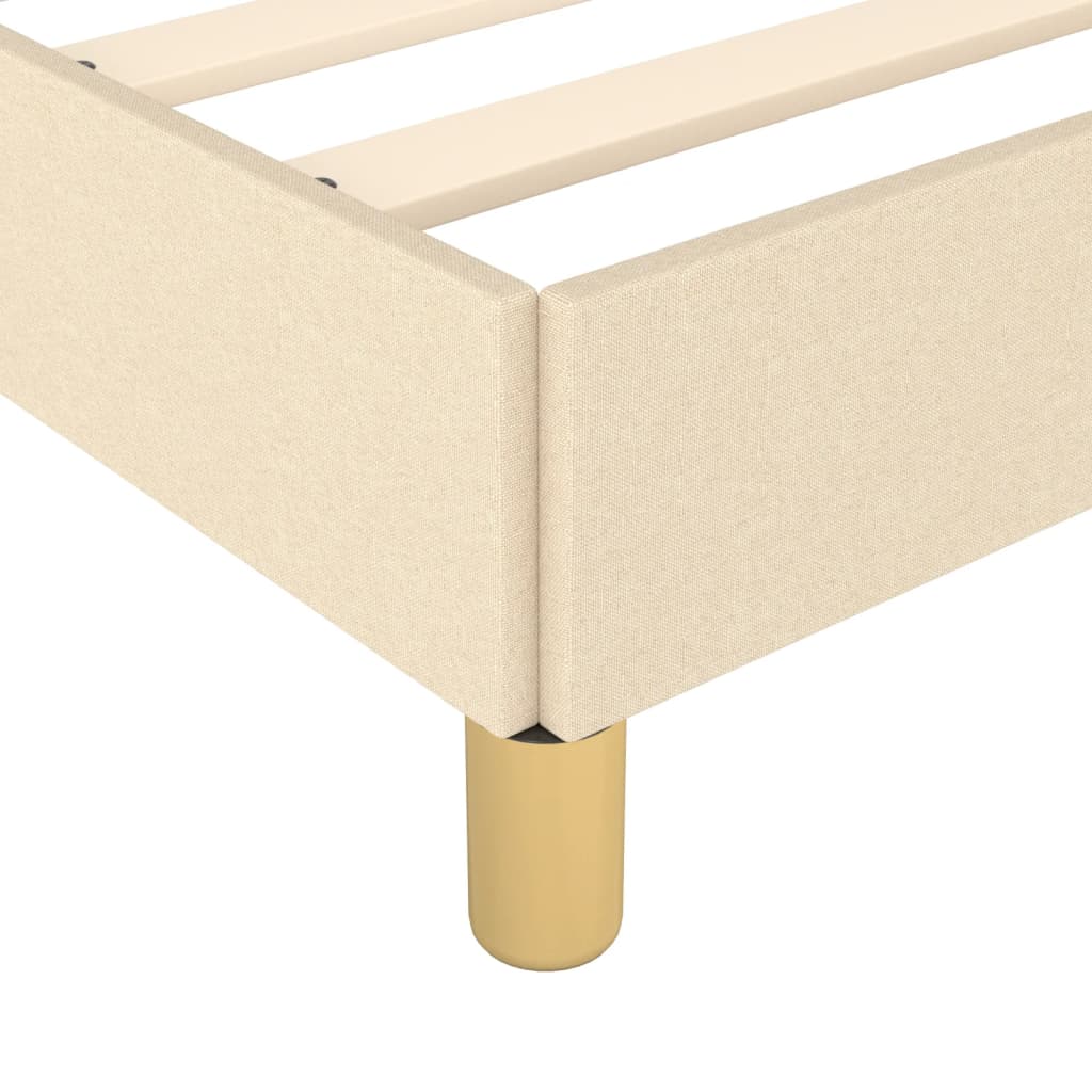 Cadre de lit sans matelas avec tête de lit crème 80x200cm tissu