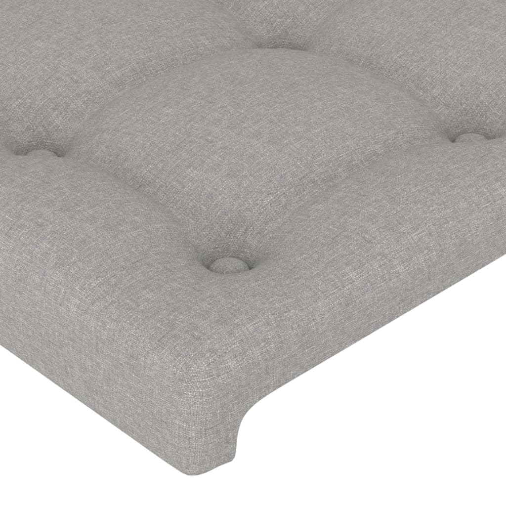 Cadre de lit sans matelas avec tête de lit gris clair 90x190cm