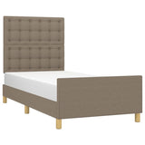 Cadre de lit sans matelas avec tête de lit taupe 90x190cm tissu