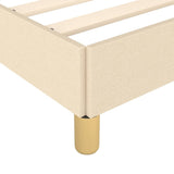 Cadre de lit sans matelas avec tête de lit crème 90x190cm tissu