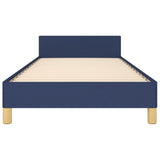 Cadre de lit sans matelas avec tête de lit bleu 90x190cm tissu