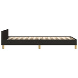 Cadre de lit sans matelas avec tête de lit noir 90x200 cm tissu