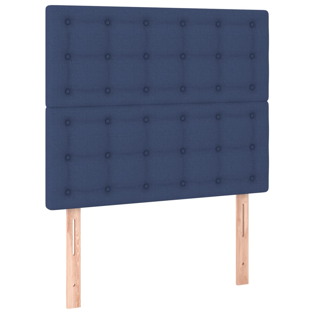 Cadre de lit sans matelas bleu 100x200 cm tissu