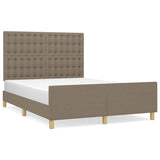 Cadre de lit sans matelas taupe 140x190 cm tissu