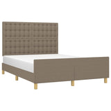 Cadre de lit sans matelas taupe 140x190 cm tissu