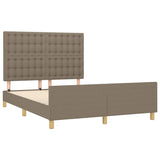 Cadre de lit sans matelas taupe 140x190 cm tissu