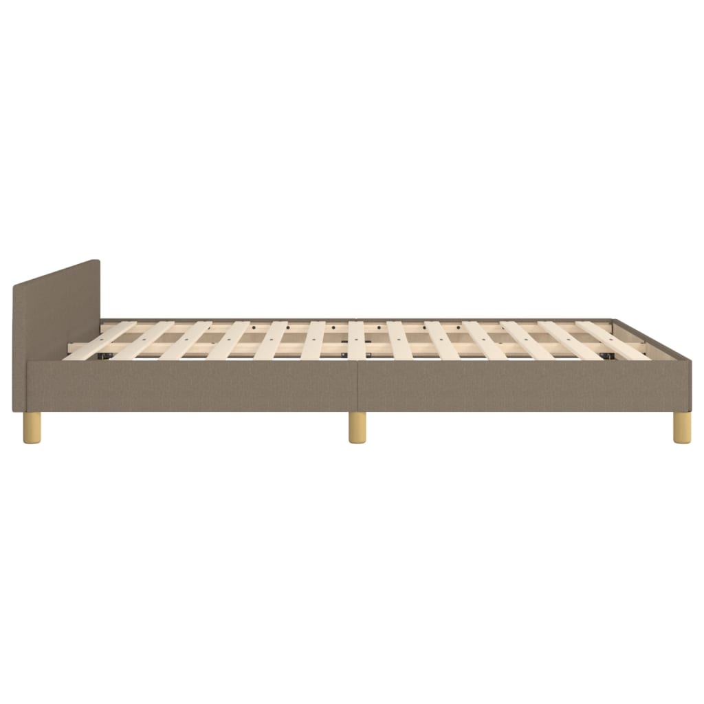 Cadre de lit sans matelas taupe 140x190 cm tissu