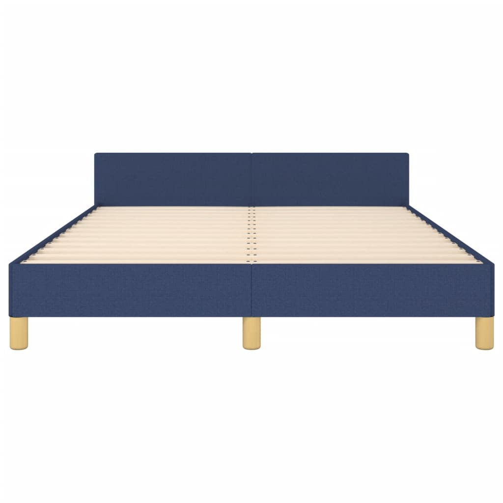 Cadre de lit sans matelas bleu 140x190 cm tissu