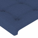 Cadre de lit sans matelas bleu 140x190 cm tissu