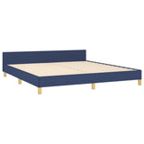 Cadre de lit sans matelas bleu 160x200 cm tissu