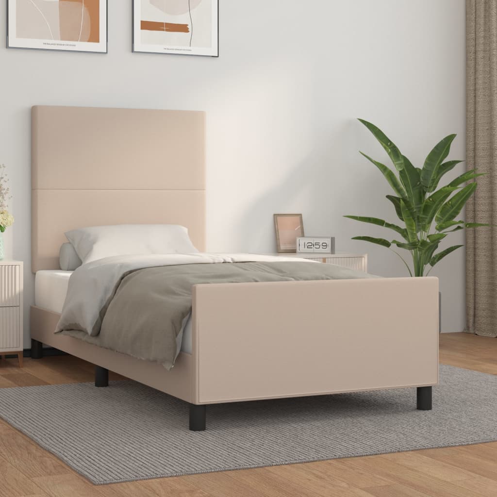 Cadre de lit sans matelas cappuccino 80x200 cm similicuir