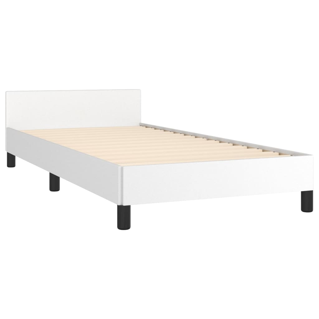 Cadre de lit sans matelas blanc 90x190 cm similicuir