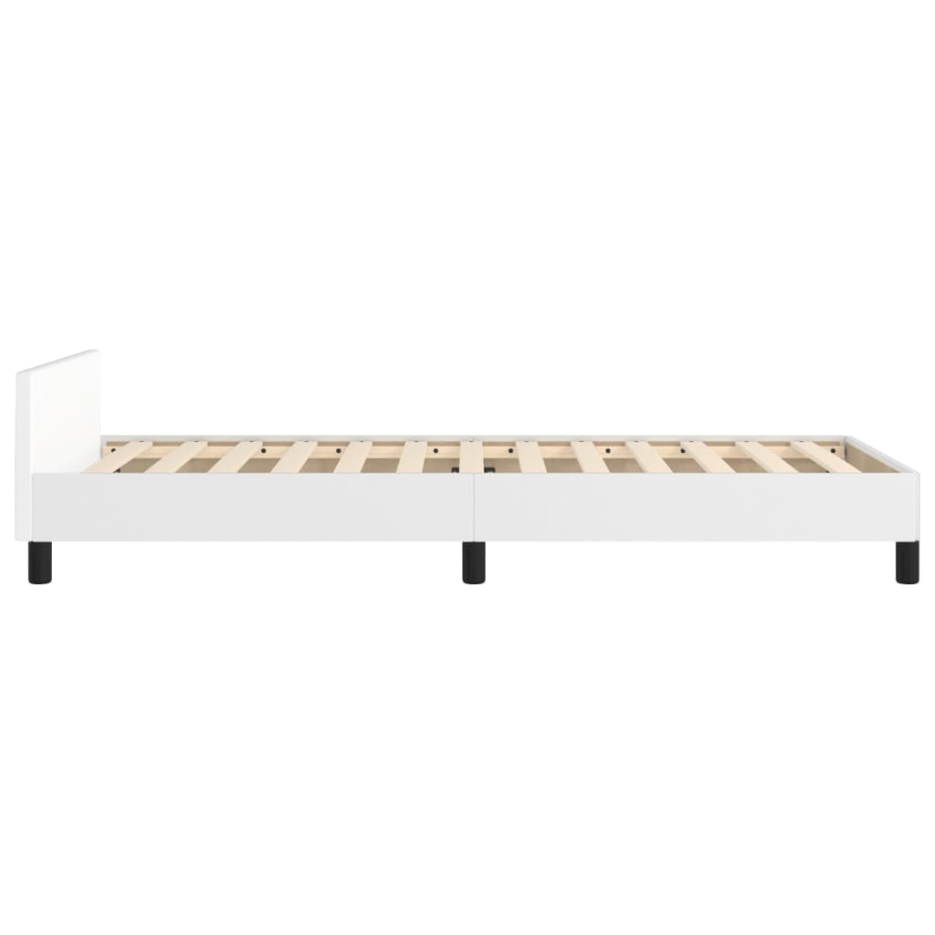 Cadre de lit sans matelas blanc 90x190 cm similicuir