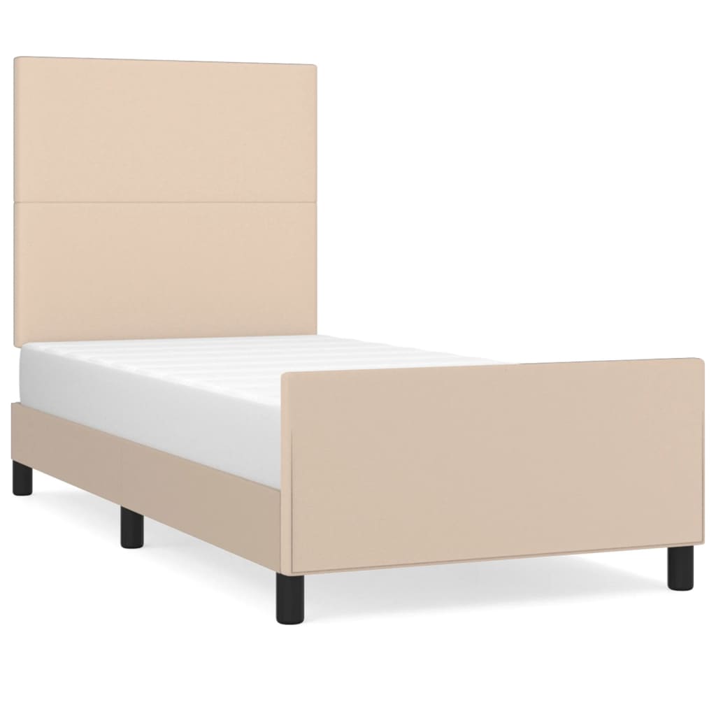 Cadre de lit sans matelas cappuccino 90x190 cm similicuir