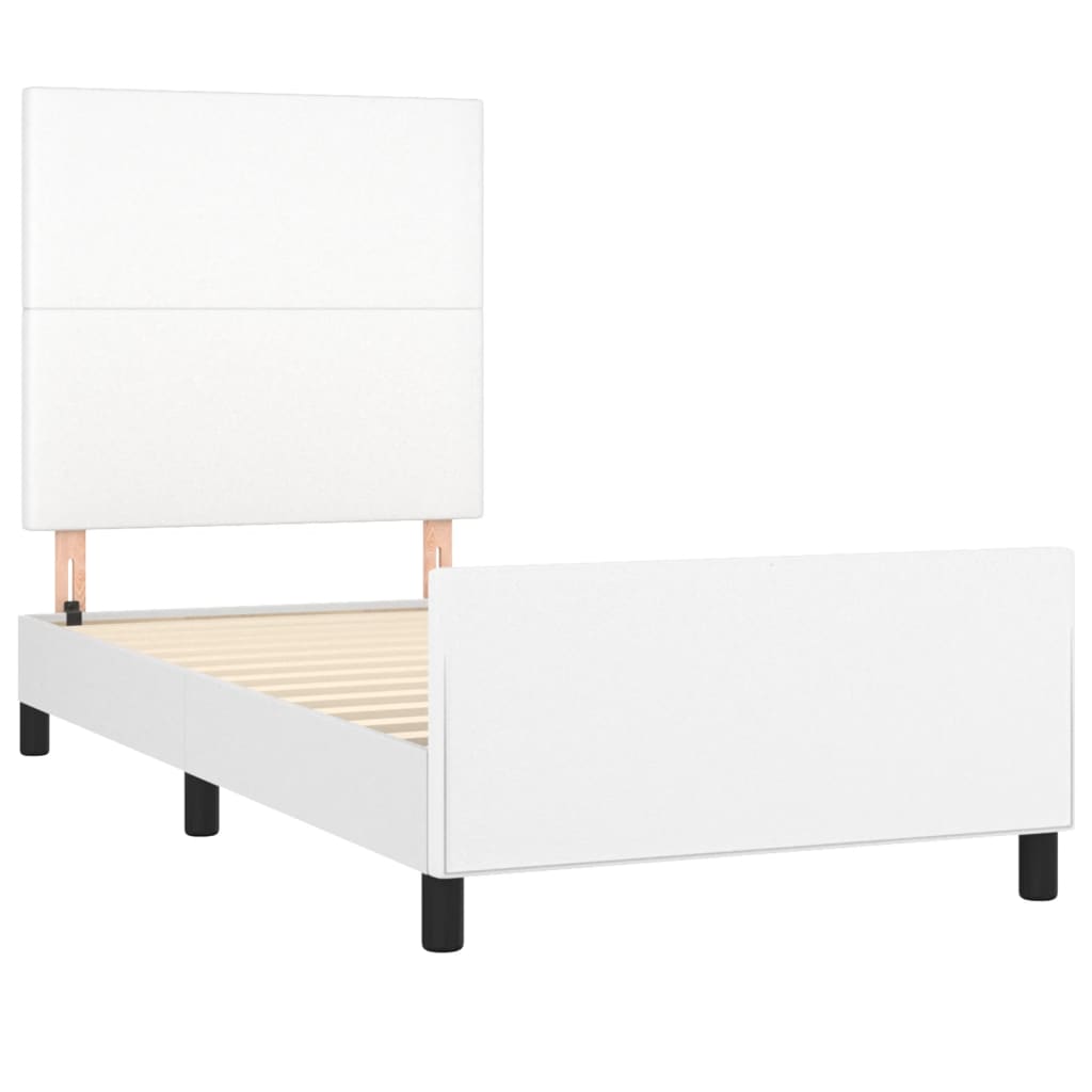 Cadre de lit sans matelas blanc 90x200 cm similicuir