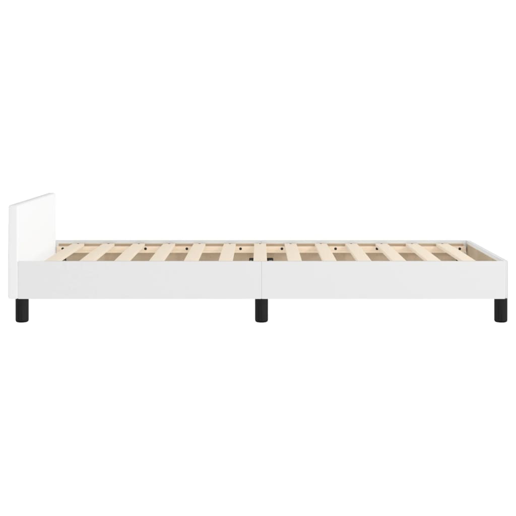 Cadre de lit sans matelas blanc 90x200 cm similicuir