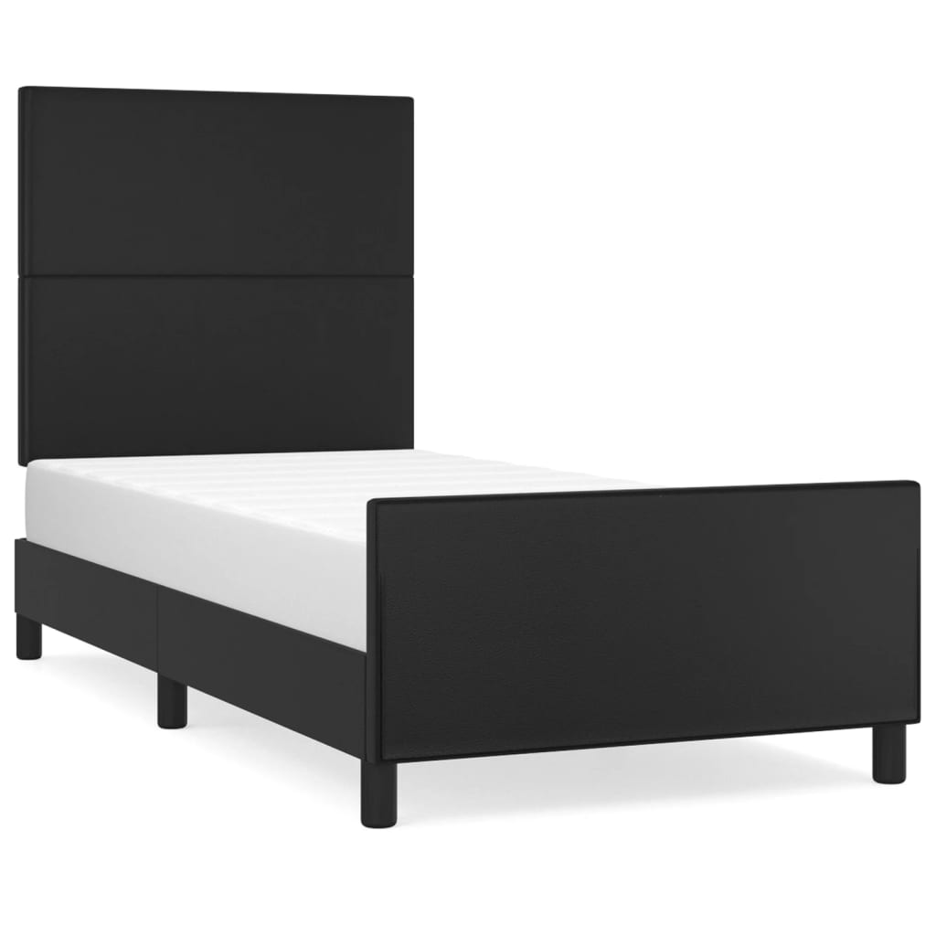 Cadre de lit sans matelas noir 100x200 cm similicuir