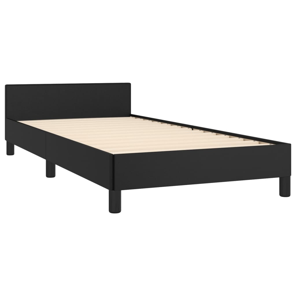 Cadre de lit sans matelas noir 100x200 cm similicuir