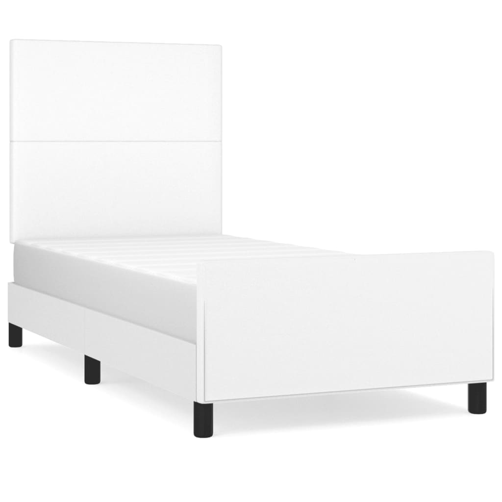 Cadre de lit sans matelas blanc 100x200 cm similicuir